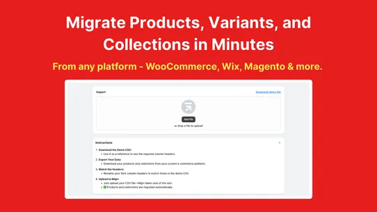Migri: Products Migration screenshot