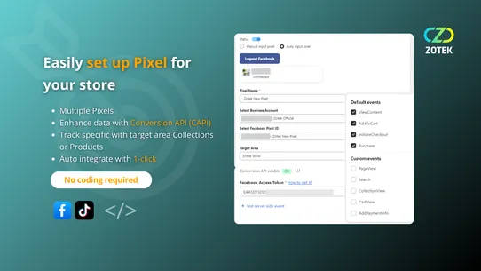 Z: Facebook Pixel TikTok Pixel screenshot