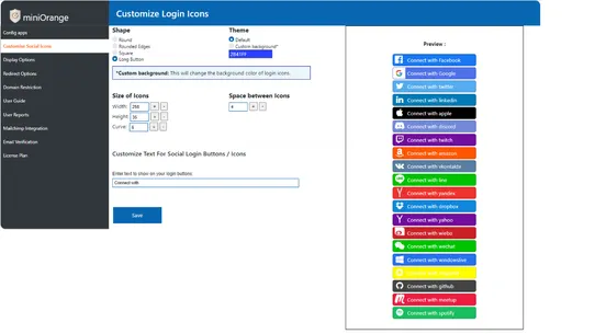 miniOrange Social Login screenshot