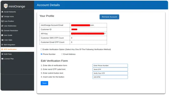 miniOrange Social Login screenshot