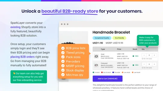 SparkLayer B2B &amp; Wholesale screenshot