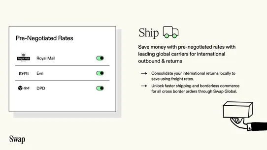 Swap Shipping &amp; Returns screenshot