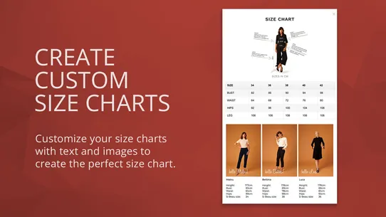 BF Size Chart &amp; Size Guide screenshot