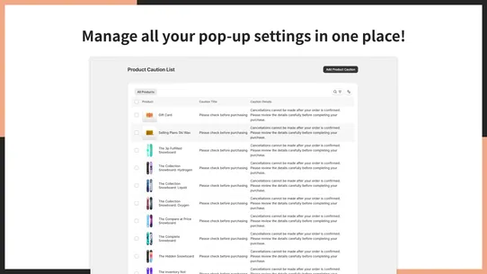 UR: Per‑Product Notice Popup screenshot