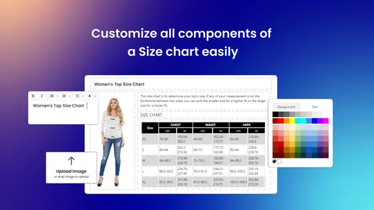 Avada Size Chart &amp; Size Guide screenshot