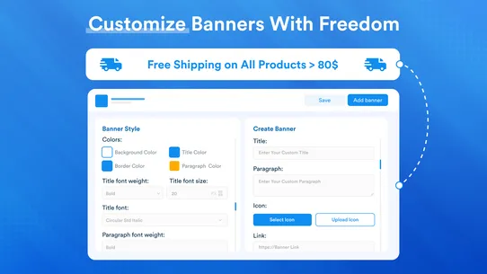 Product Page Banners &amp; Text screenshot