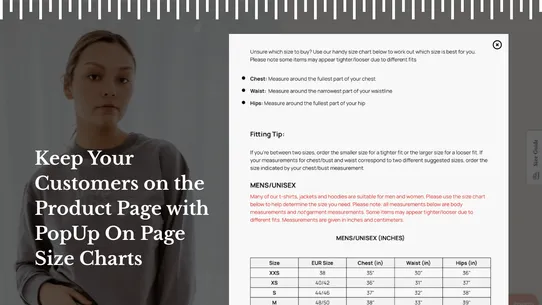 Size Chart &amp; Size Guide by CSC screenshot