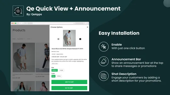 Qe Quick View + Announcement screenshot