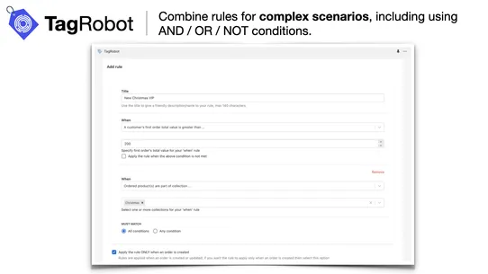 TR: Auto Tag Orders, Customers screenshot