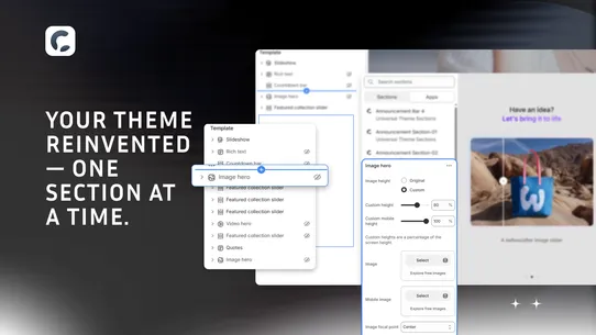 Universal Theme Sections screenshot