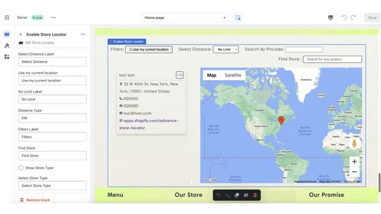 AW Store Locator screenshot