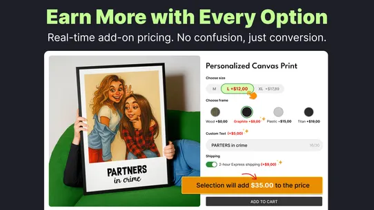 Avis Product Options, Variants screenshot