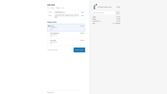 MDS Collivery Shipping Rates screenshot