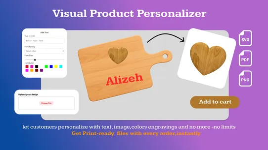 Custom  Product options screenshot