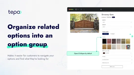 Tepo Custom Product Options screenshot