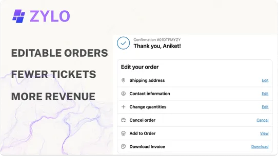 Zylo: Upsell &amp; Order Editing screenshot