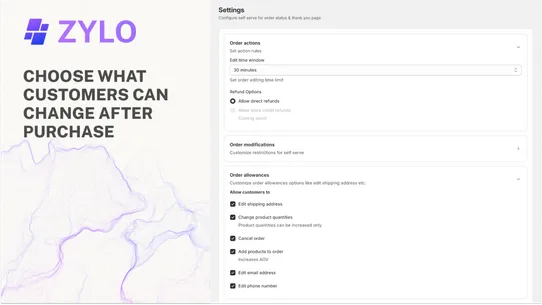 Zylo: Upsell &amp; Order Editing screenshot