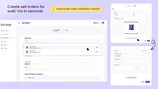 Furloop Trade‑in Software screenshot