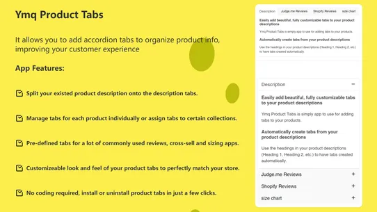 Ymq Product Tabs screenshot