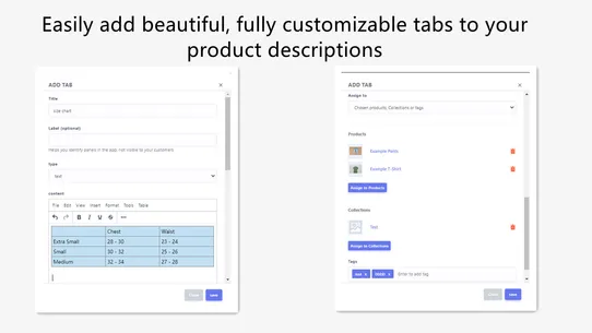 Ymq Product Tabs screenshot