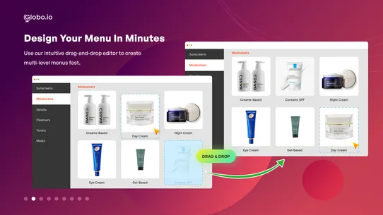Globo Mega Menu, Navigation screenshot