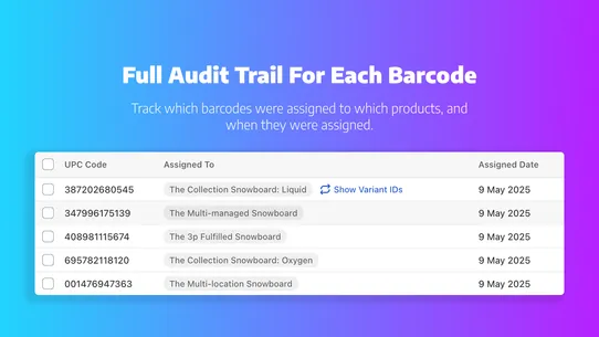 Dragon UPC Barcodes Manager screenshot