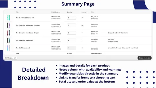 Quick Order / Draft CSV Import screenshot