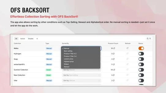OFS BackSort screenshot