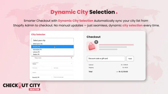 Checkout City Selector screenshot