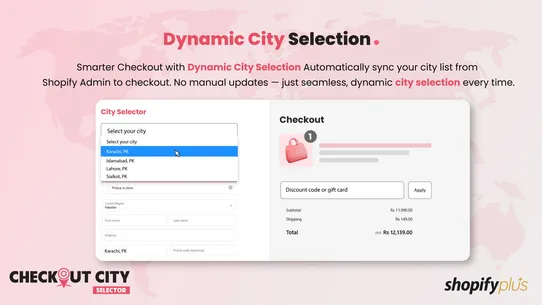 Checkout City Selector screenshot