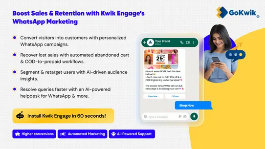 KwikEngage Marketing+Helpdesk screenshot