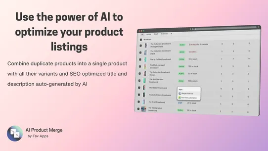Fav AI Merger - Merge Products screenshot