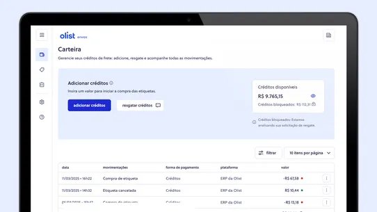 Envios da Olist screenshot