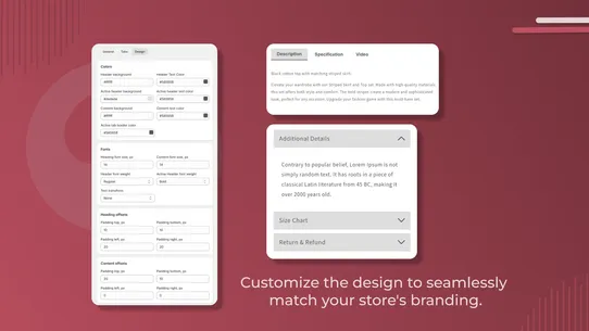 CI Product Tabs screenshot