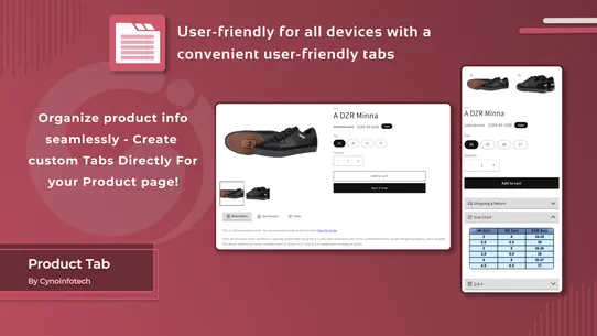 CI Product Tabs screenshot