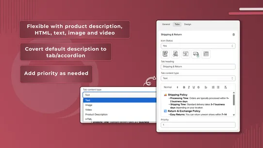 CI Product Tabs screenshot