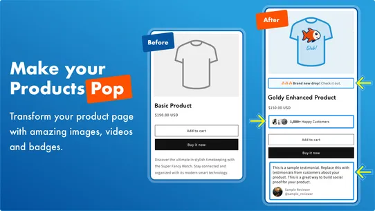 Goldy Product Images &amp; Badges screenshot