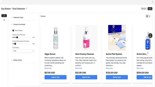 Blog Product Cards screenshot