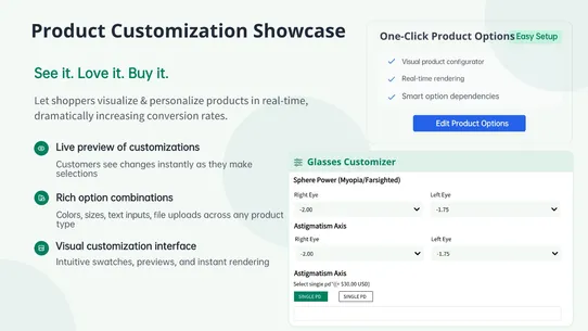 Sectionly:AI Product Options screenshot