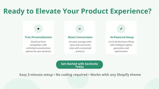 Sectionly:AI Product Options screenshot