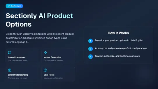 Sectionly AI Product Options screenshot