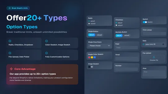 Sectionly AI Product Options screenshot