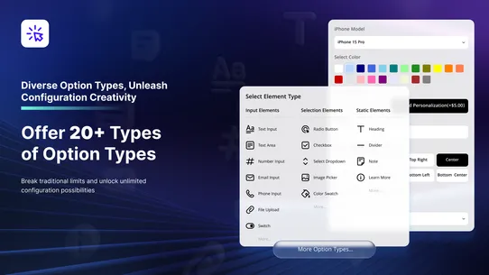 Sectionly AI Product Options screenshot