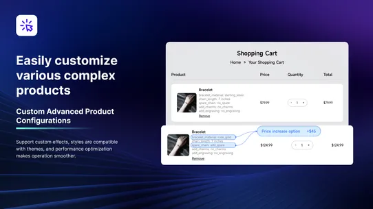 Sectionly AI Product Options screenshot