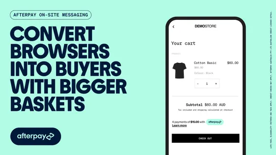 Afterpay On‑Site Messaging screenshot