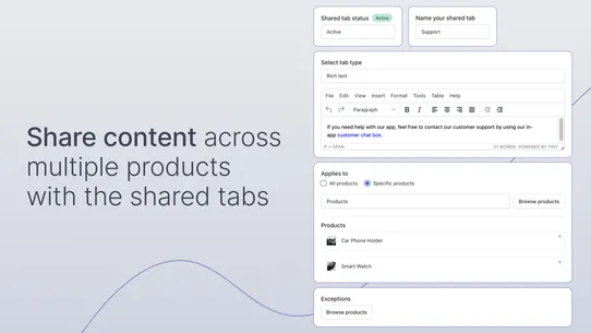 Tabs: SEO product tabs with AI screenshot