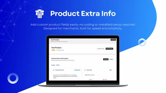 Product Extra Info screenshot
