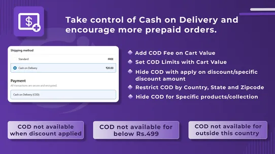 CI ‑ Cash On Delivery COD Fee screenshot
