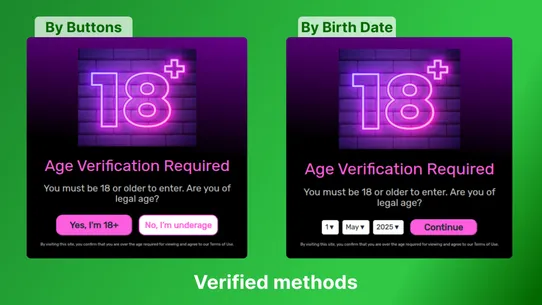 VR Age Verification Popup 18+ screenshot