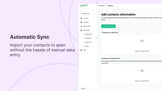qeen.ai ‑ CRM Integration screenshot